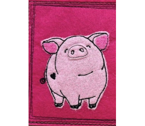 Stickdatei - Doodle Appli Schwein